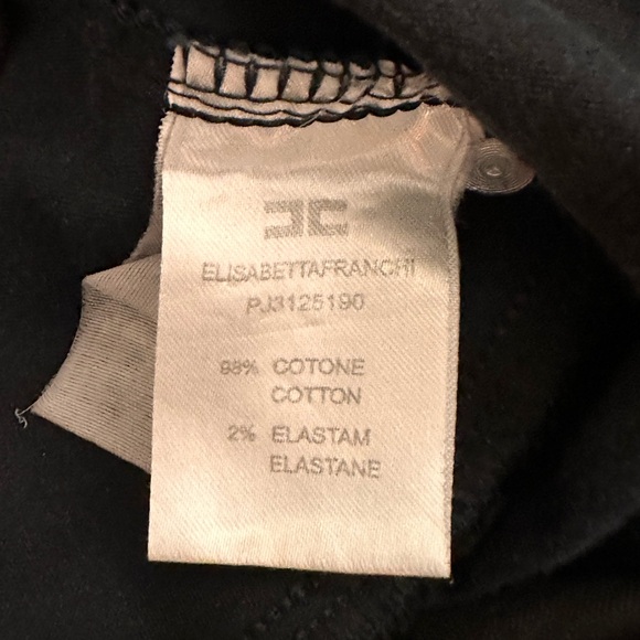 Elisabetta Franchi Black and Navy Paisley Pants - Picture 5 of 7